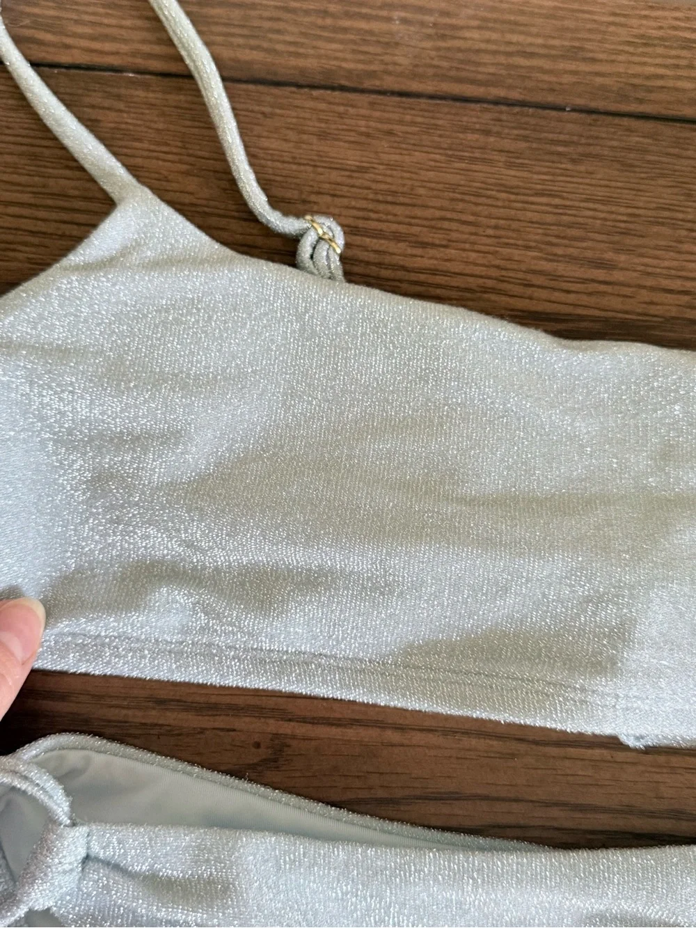 Monday Swimwear Sparkle Pale Blue Tie-Side Bikini